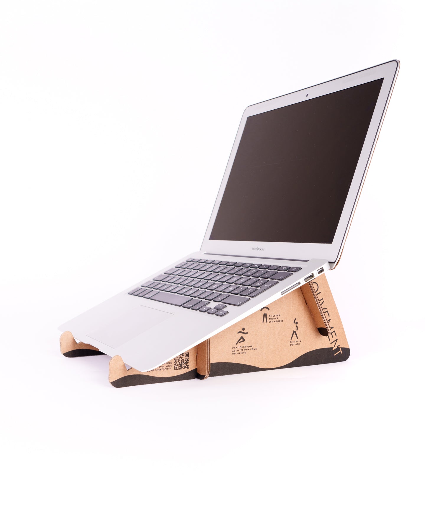 Computer stand made of recycled cardboard