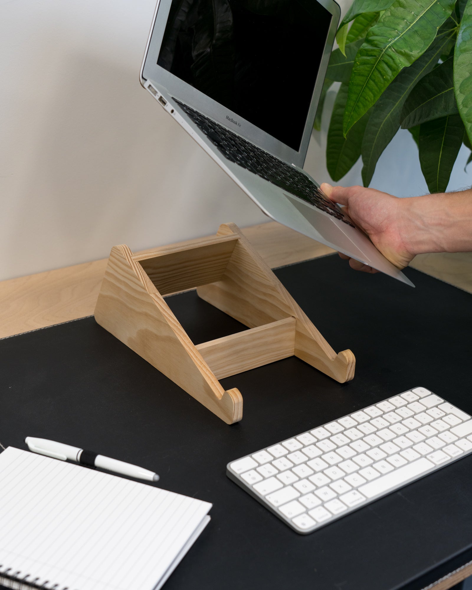 Fixed wooden computer stand