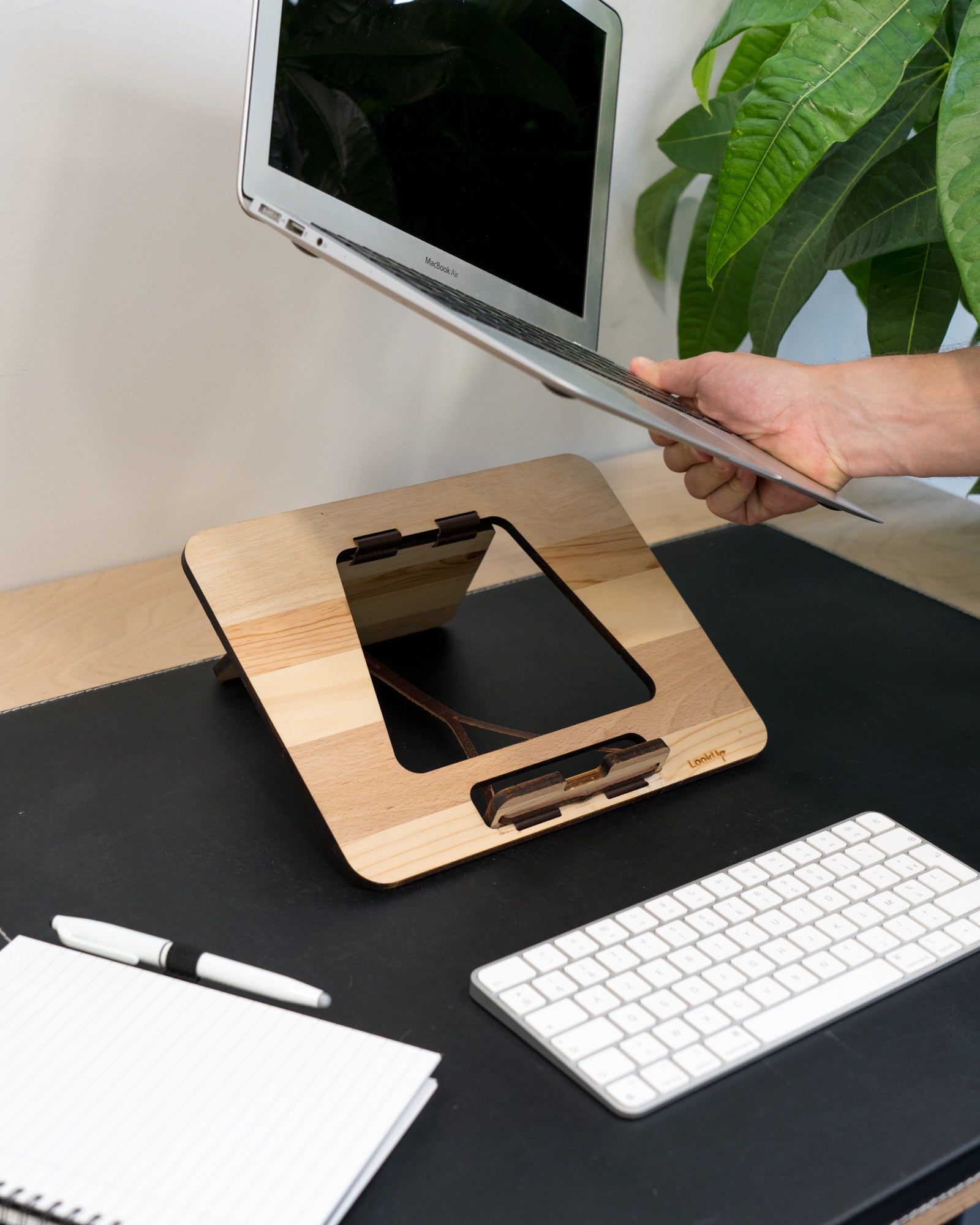 Recycled wooden computer stand